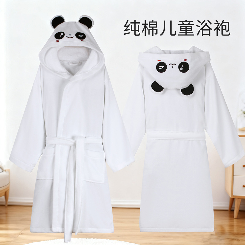 Children's Bathrobe, Pure Cotton, Girls' and Boys' Bath Towel, Cape Bathrobe, Wearable after Bathing, Absorbent and Quick-Drying