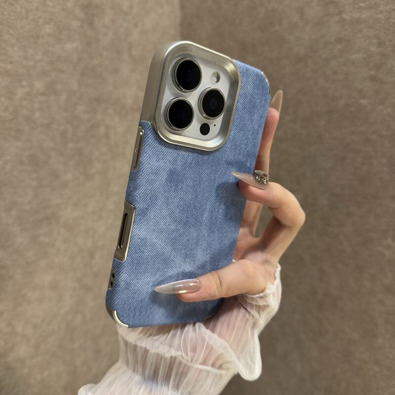 Retro New Denim Apple 17 Pro Max Phone Case, Full Coverage Soft Case for 16, Unique Style for Women and Men, 13 Tiktok