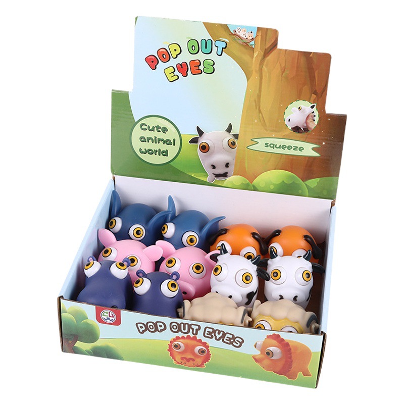 Explosión transfronteriza de dibujos animados ojos estallidos animales ojos apretando muñecas para descomprimir pellizcar