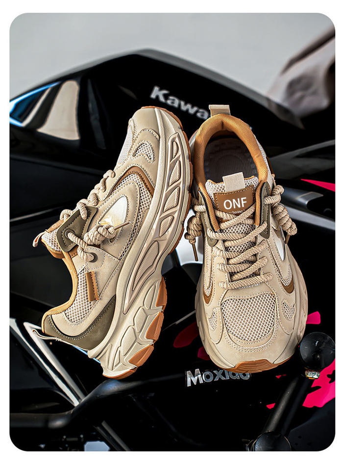 Giày sneaker dad shoes nam cỡ lớn, thân lưới thoáng khí, đế dày tăng chiều cao, gót 3–5 cm — D 71m Thẻ, D71 màu đen, D71 xám bạc chi tiết 20