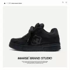 Guangzhou Shoes Destruction Aesthetic Series Black Knight Youth Trend Casual Thick-soled Men's Shoes Low-top Board Shoes for Men and Women