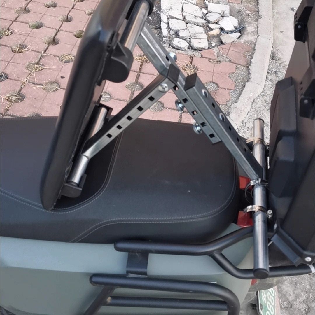 Backrest for Electric Scooter Riders, Delivery Riders, and E-Bike Riders; Foldable, Adjustable Front and Rear Support for Waist Protection