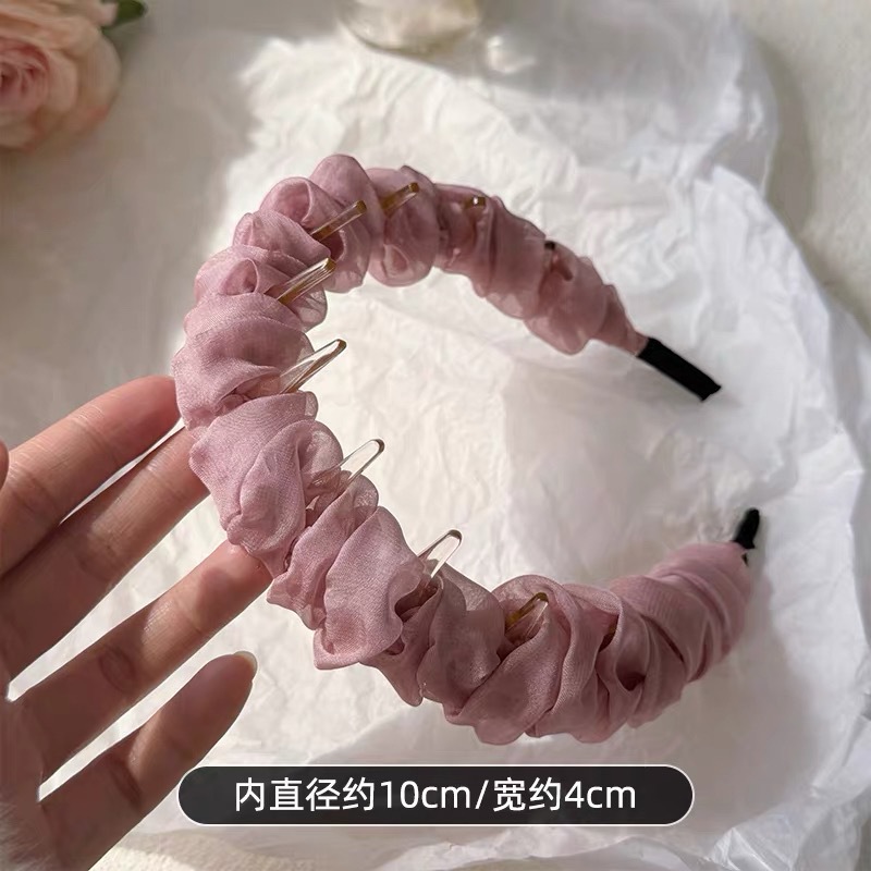 # 165 pink pleated wavy hairband