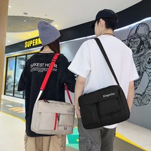 新款男女通用大容量工装包潮牌港风斜挎包男休闲街头潮流布包代发