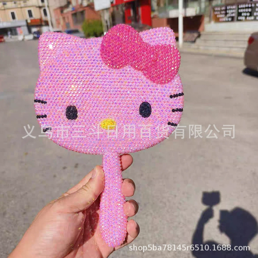 (Cross-border trading), sanrio, Hello Kitty, hello kitty, handheld mirror, cat, DIY