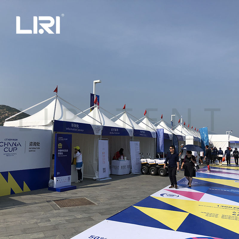 帆船赛铝合金尖顶体育活动帐篷 户外用吊顶篷 咨询处医疗处帐篷