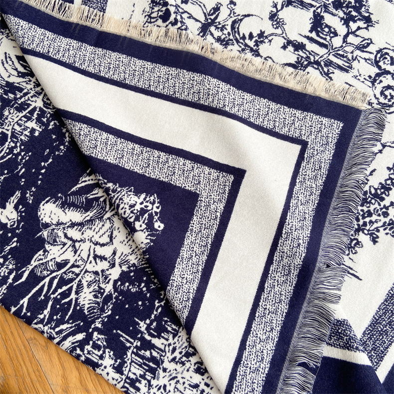 Écharpe en cachemire d'imitation chaude d'hiver avec pompons, écharpe carrée douce, confortable, épaisse et de grande taille, châle_voghion.com