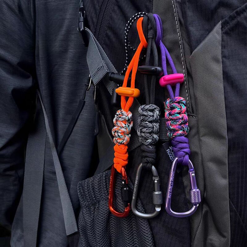 Water Bottle Buckle Carabiner Mineral Water Lanyard Outdoor Backpack Water Cup Hook Paracord Hand-Woven Hiking Accessories