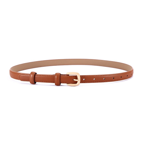 Autumn new style imitation leather gold buckle thin belt women's fashionable small fragrance style decorative sweater skirt small belt Japanese and Korean fashion