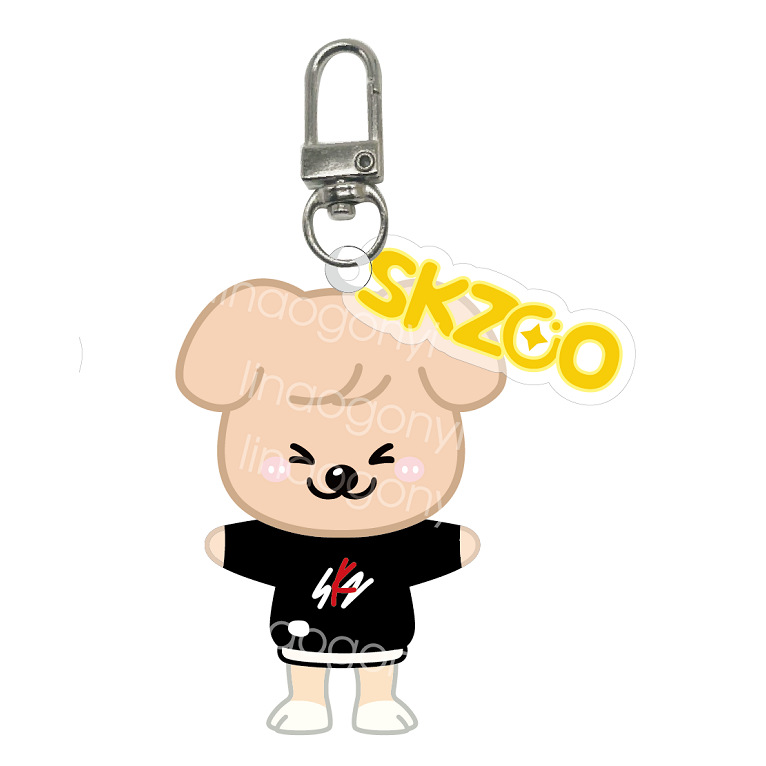 StrayKids nuevo SKZOO niños vagabundos de dibujos animados llavero acrílico colgante alrededor de estrellas