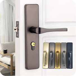 单舌门锁室内卧室木门锁家用老式房门锁卫生间通用型锁具灰黄古