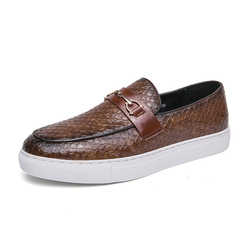 Nuevas zapatillas transfronterizas de borla de gran tamaño para hombres, pasarelas de moda europeas y americanas, zapatos de cuero, zapatillas casuales de negocios con personalidad para hombres