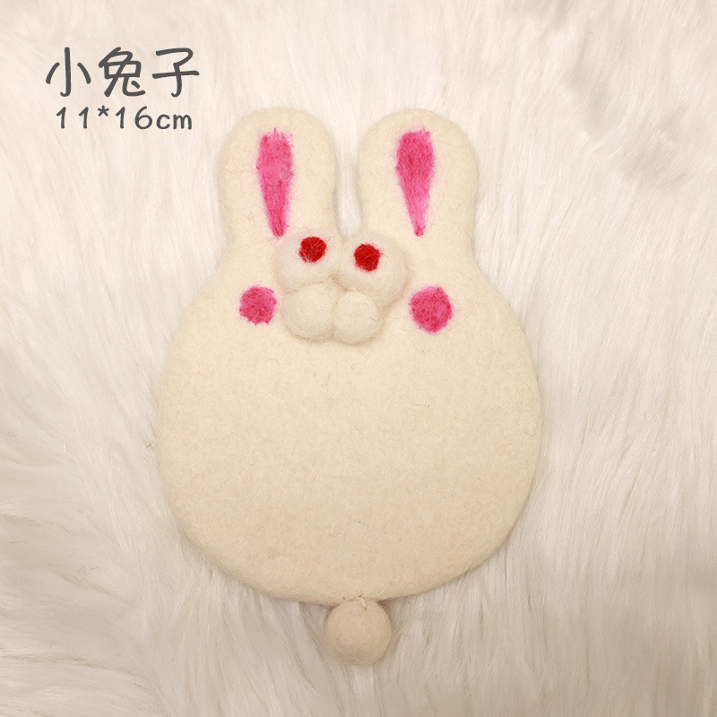 Personalizado lindo fieltro de lana animal montaña placemat almohadilla de aislamiento lindo Tigre gato accesorios para el hogar