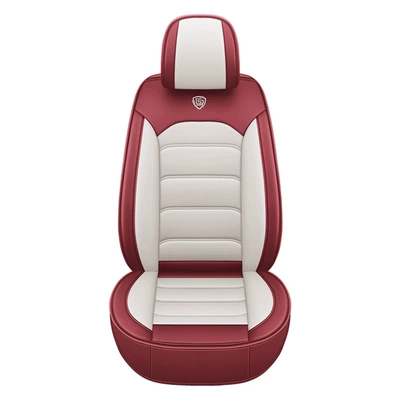 Seat cushion, seat cover: Cushion Fully Surrounded Leather Car - red-and-white-single-seat
