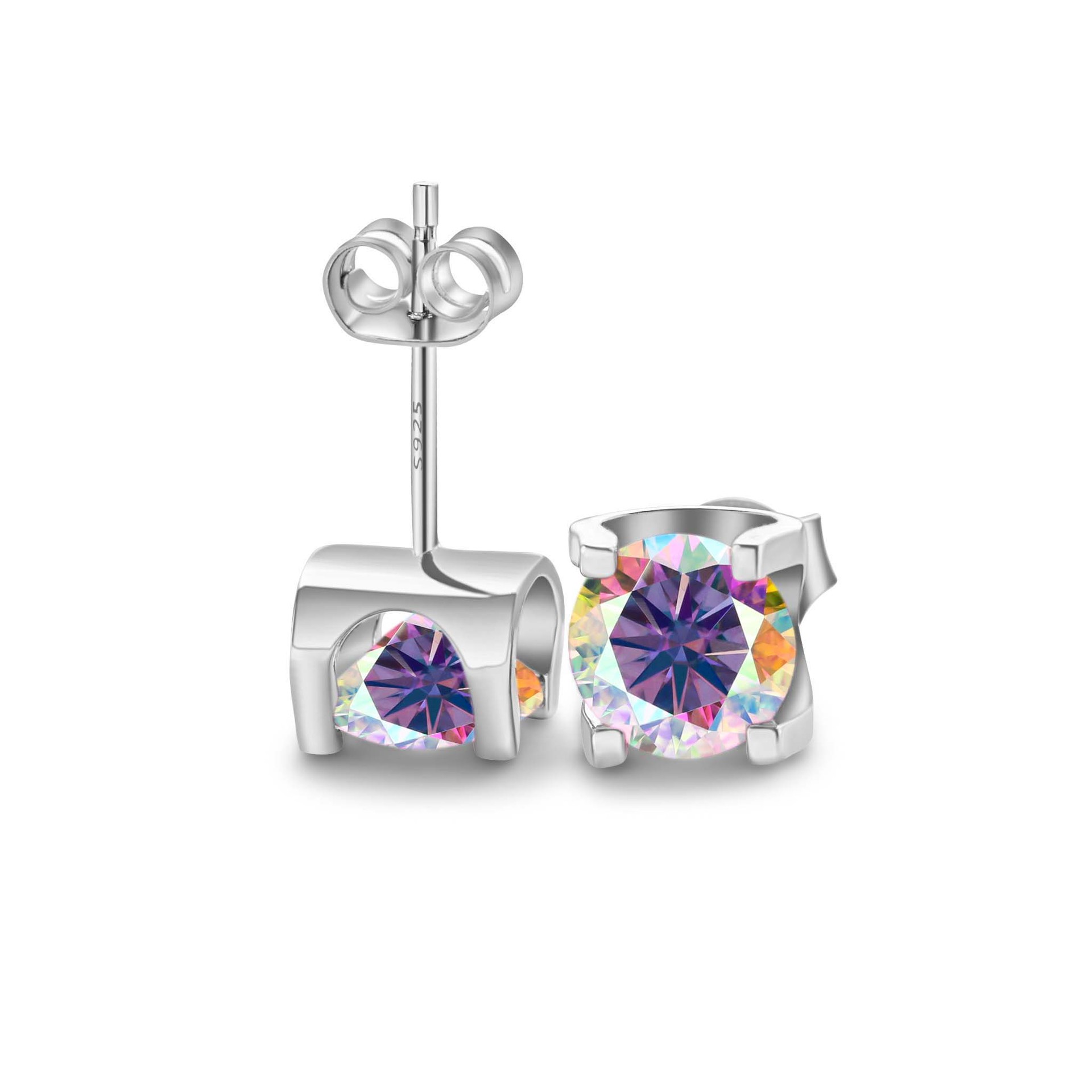 Color azul-verde pernos de piedra de mozanita estilo de cabeza de toro S925 material de plata en vivo suministro de comercio electrónico transfronterizo exclusivo