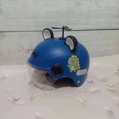 Motosiklet kaskı (dəbilqə) Adjustable Safety Helmet - dark-blue-milk-dragon-short-lens-black-windmill-black-and-white-bear-ears-1-5-years-old-3c