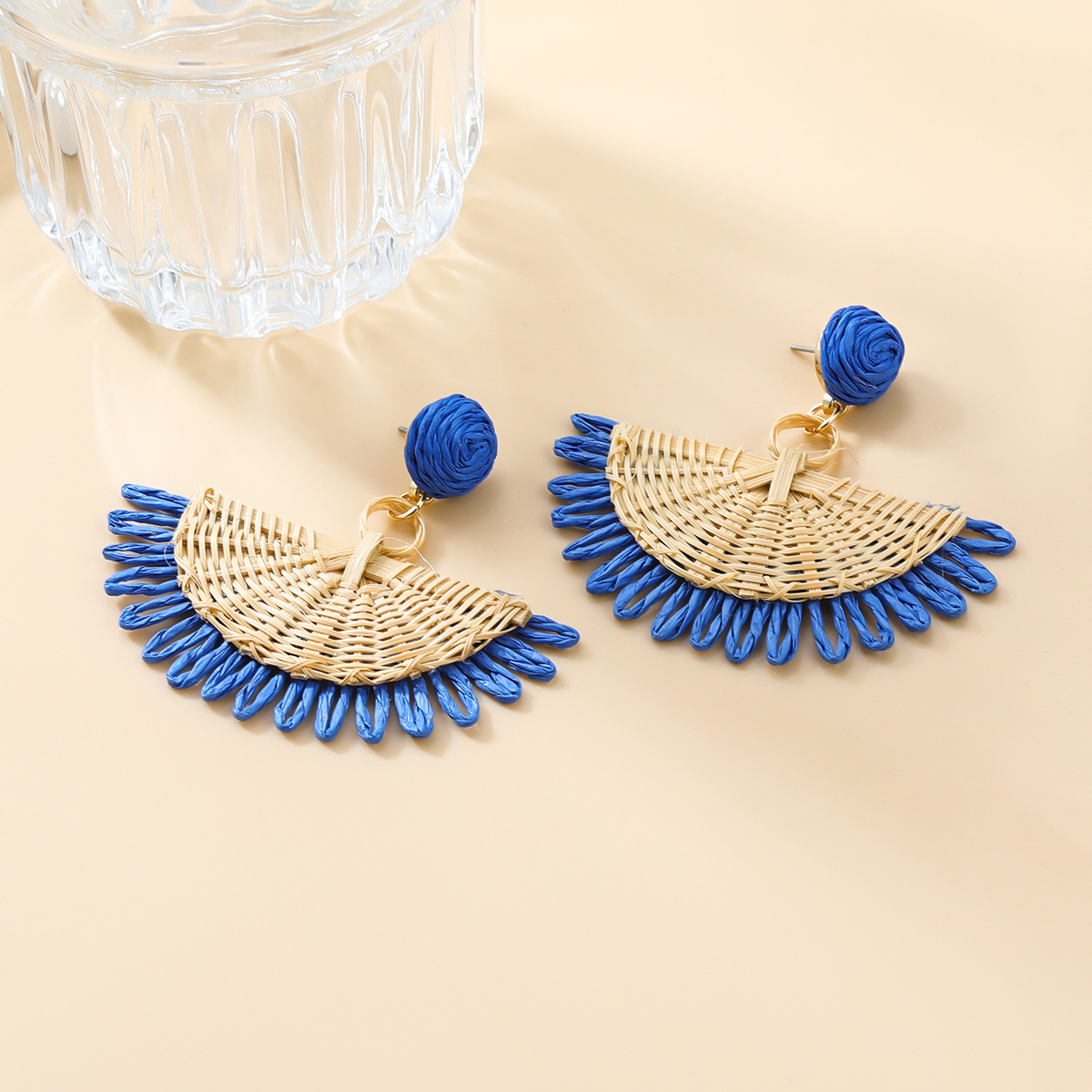 7g Weight 304 Stainless Steel Ear Needle Material Drop Earrings Classification 1 Pair Quantity Holiday, Weekend Occasion raffia Material Geometric Pattern All Seasons Season Women's Gender Braid Design Vacation, Ethnic Style Style 1 Pair Vacation Ethnic Style Geometric Braid Raffia Drop Earrings 4