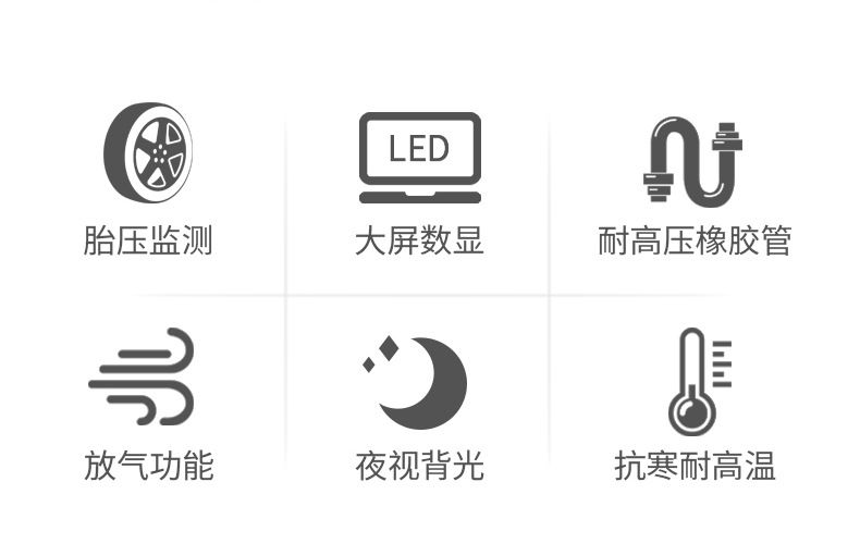 Suitable for Tire Pressure Gauge High-Precision Digital Digital Display Monitor with Tire Inflation Nozzle for Inflating and Inflating Cars