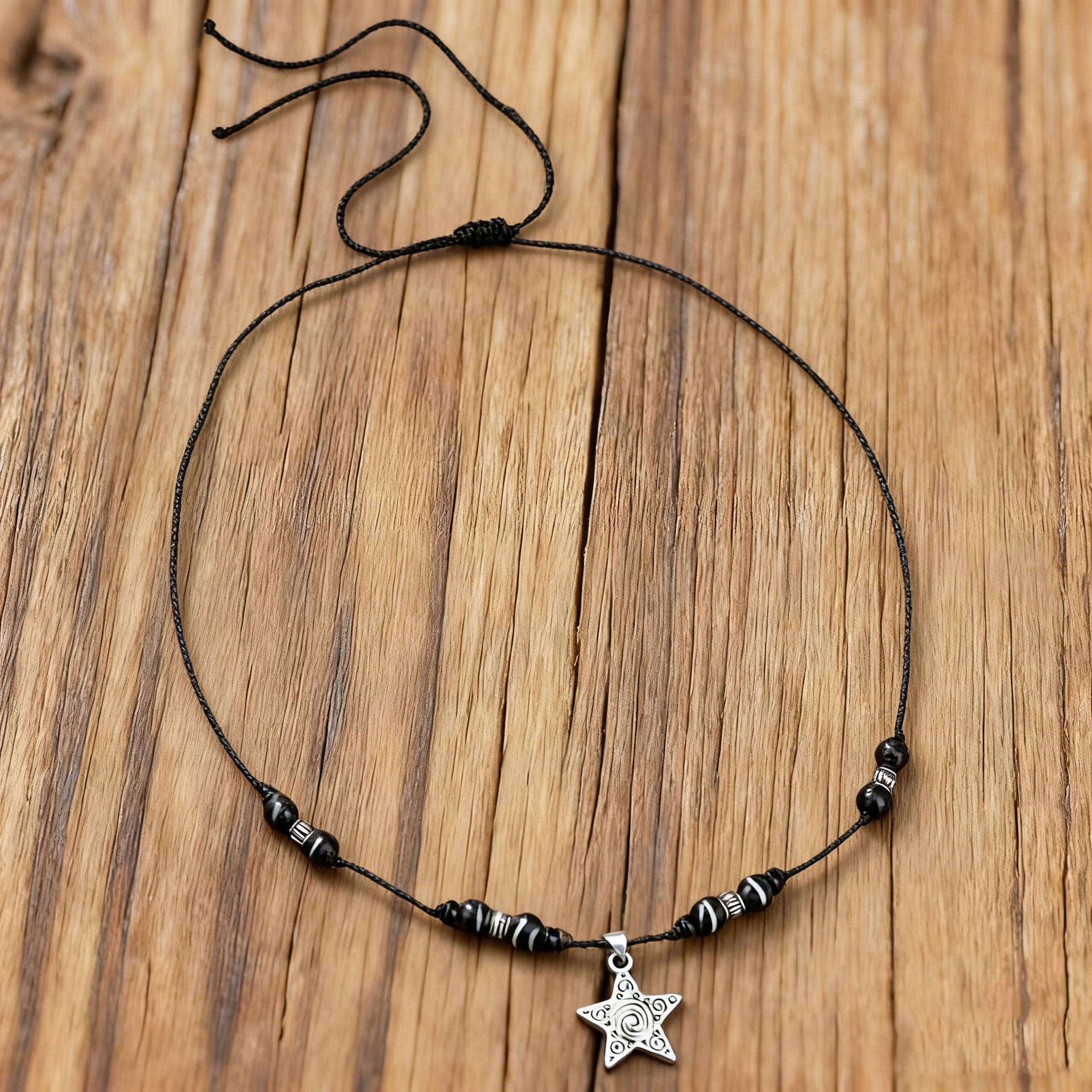 Cross-Border New Product European And American Retro Style Five-Pointed Star Pendant Volcanic Stone Men's Personalized_voghion.com