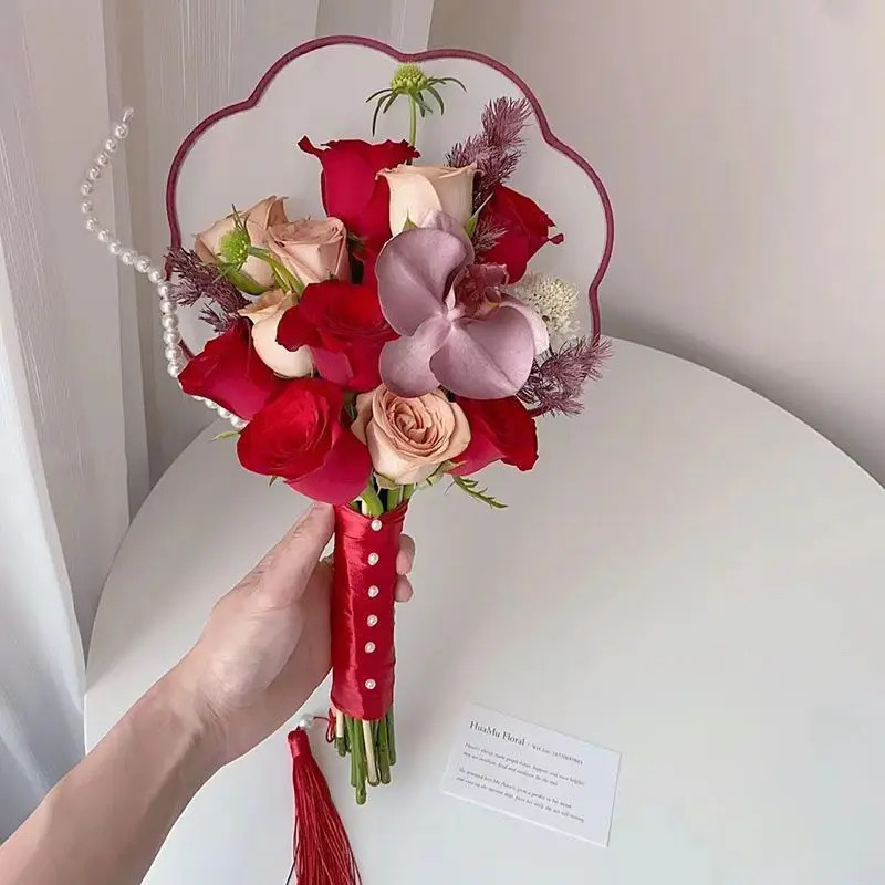 七夕婚礼手捧花新娘手捧结婚出片郁金香领证花拍照道具|undefined