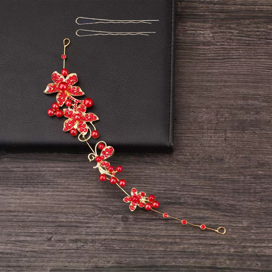 Diadema con corona de flores rosas estilo bosque, corona floral con perlas, corona nupcial, hermosa hecha a mano al estilo europeo. image 17