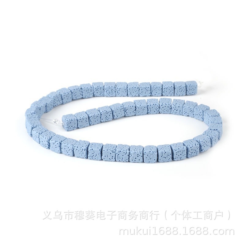爆款香薰彩色火山石方块散珠DIY项链手链饰品配件半成品串珠批发|undefined
