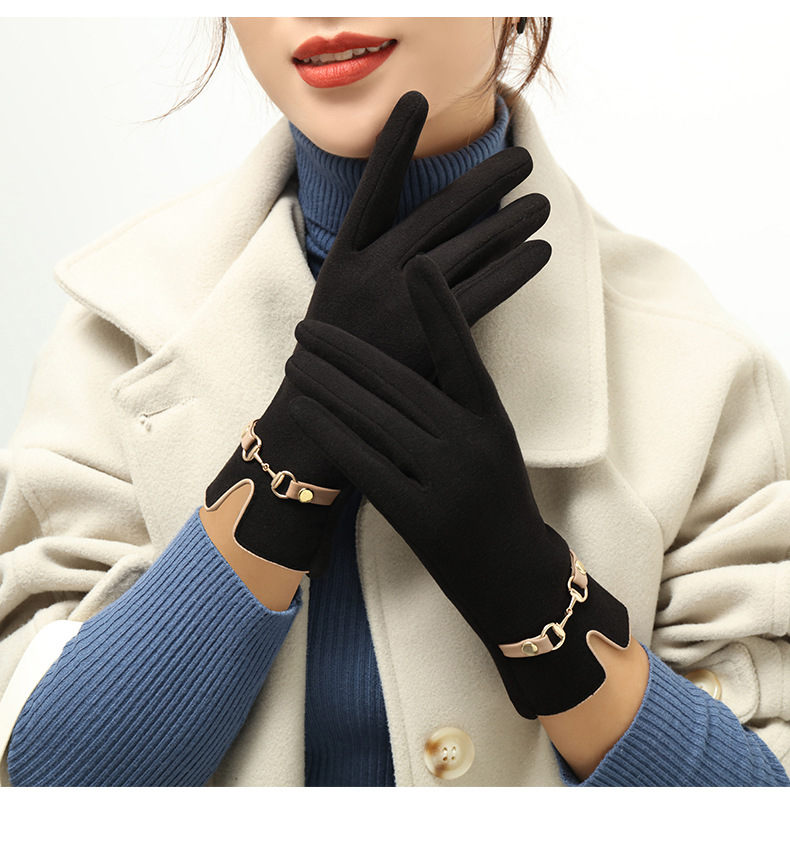 Women's Fashion Solid Color Velvet Polyester Gloves 1 Pair display picture 3