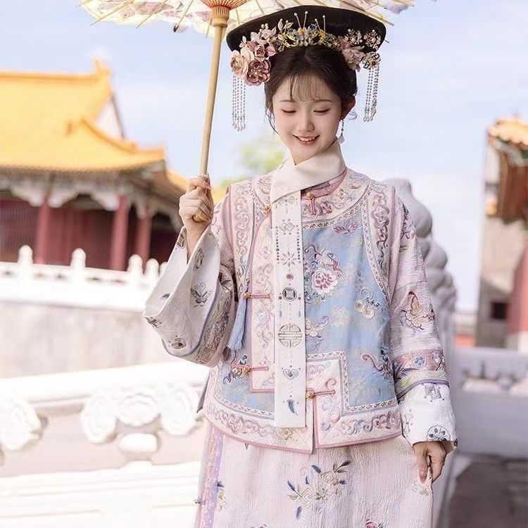 清王朝 服装 漢服 女性 清 時代 プリント 時代 清朝 延吉 王女