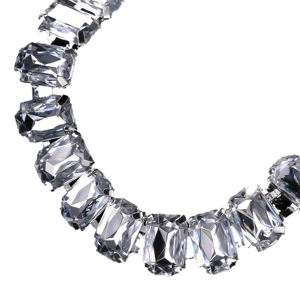 Transfronteriza venta caliente geometría cuadrada conjunto de joyería simple cadena de clavícula de diamante temperamento perno conjunto de joyería femenina