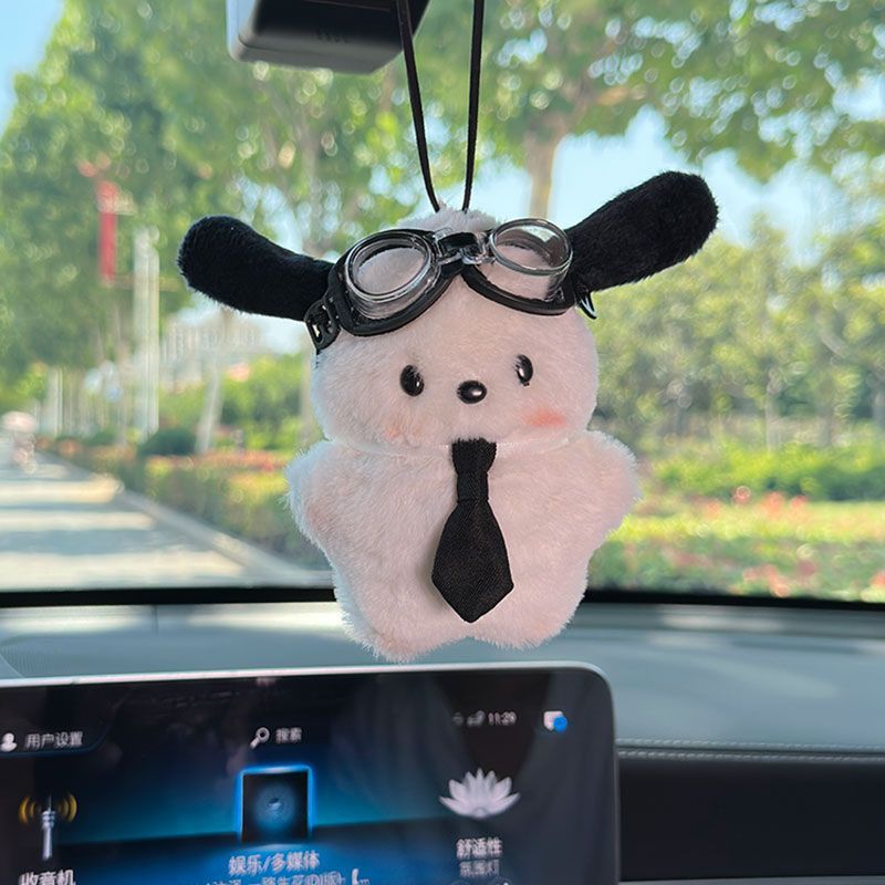 Cartoon Pacha perros colgantes de automóviles colgantes de espejo retrovisor lindo muñeca de peluche colgantes de regalo personalidad colgantes de automóviles