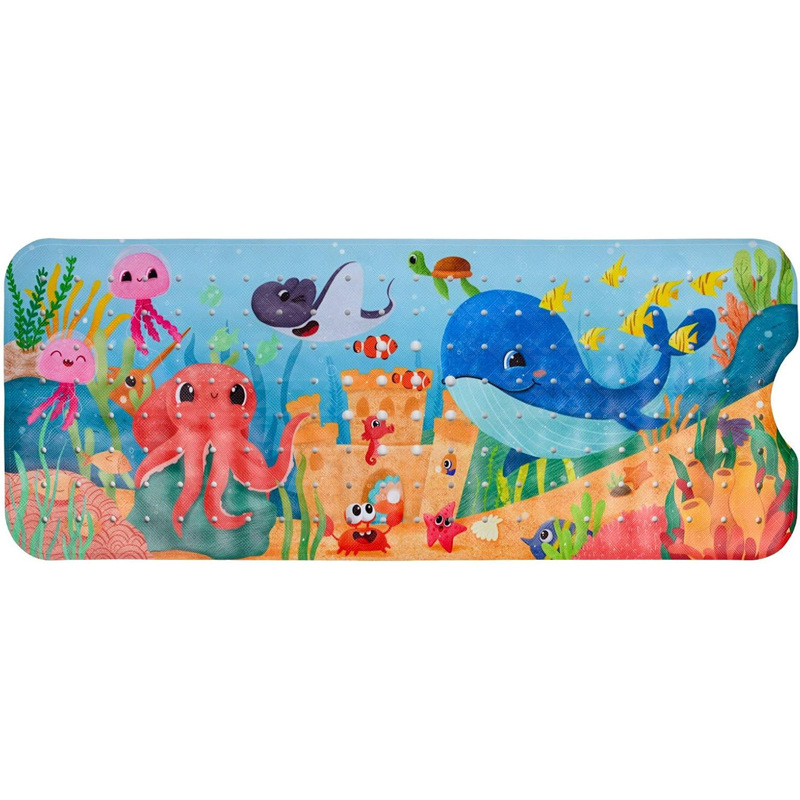 Alfombrilla antideslizante para baño con diseño de océano de dibujos animados para niños de Amazon, alfombrilla antideslizante para piscina, baño, alfombrilla antideslizante