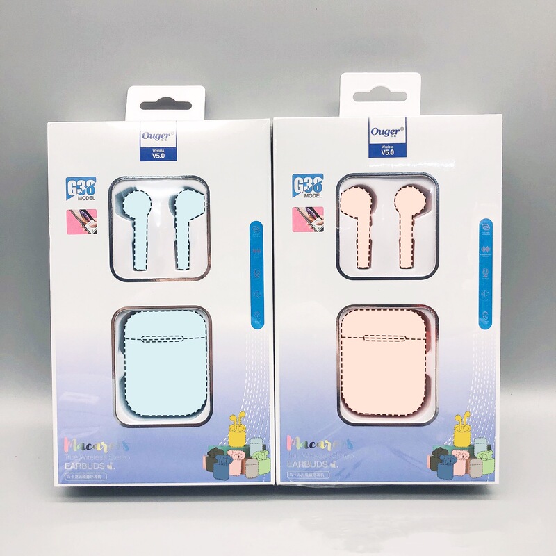 Ouge G38 Macaron Bluetooth Headset Wireless TWS Binaural Noise Reduction Fingerprint Touch Pingguo Android Universal Earplugs Ouge G38 Macaron Bluetooth Headset Wireless TWS Binaural Noise Reduction Fingerprint Touch Pingguo Android Universal Earplugs