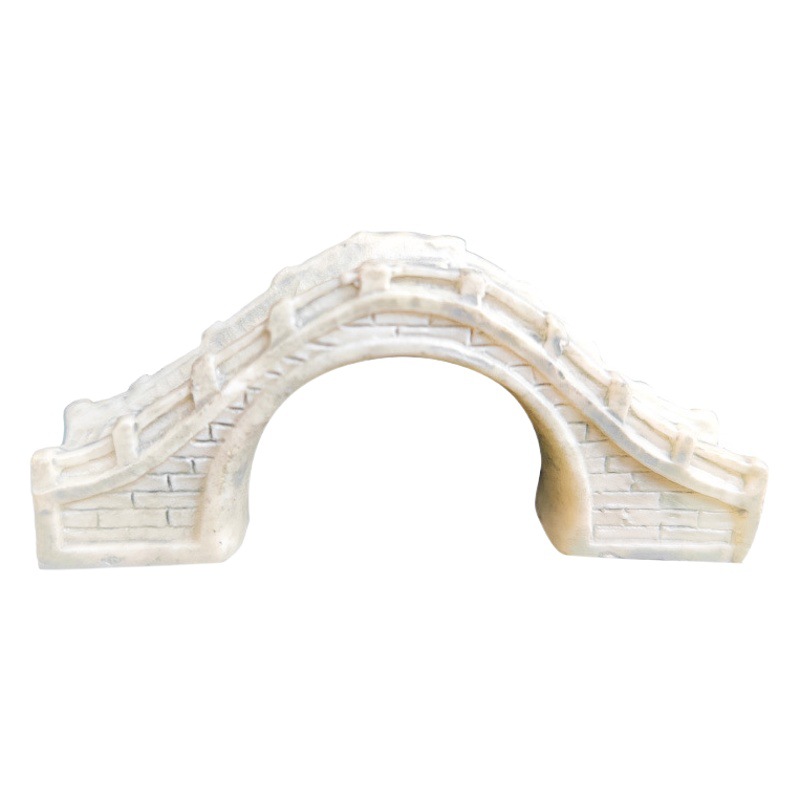 Adornos de micropaisaje en estilo palaciego chino, puente con agua corriente, puente de arco de piedra simulada, puente Jiangnan, puente para decoración de peceras