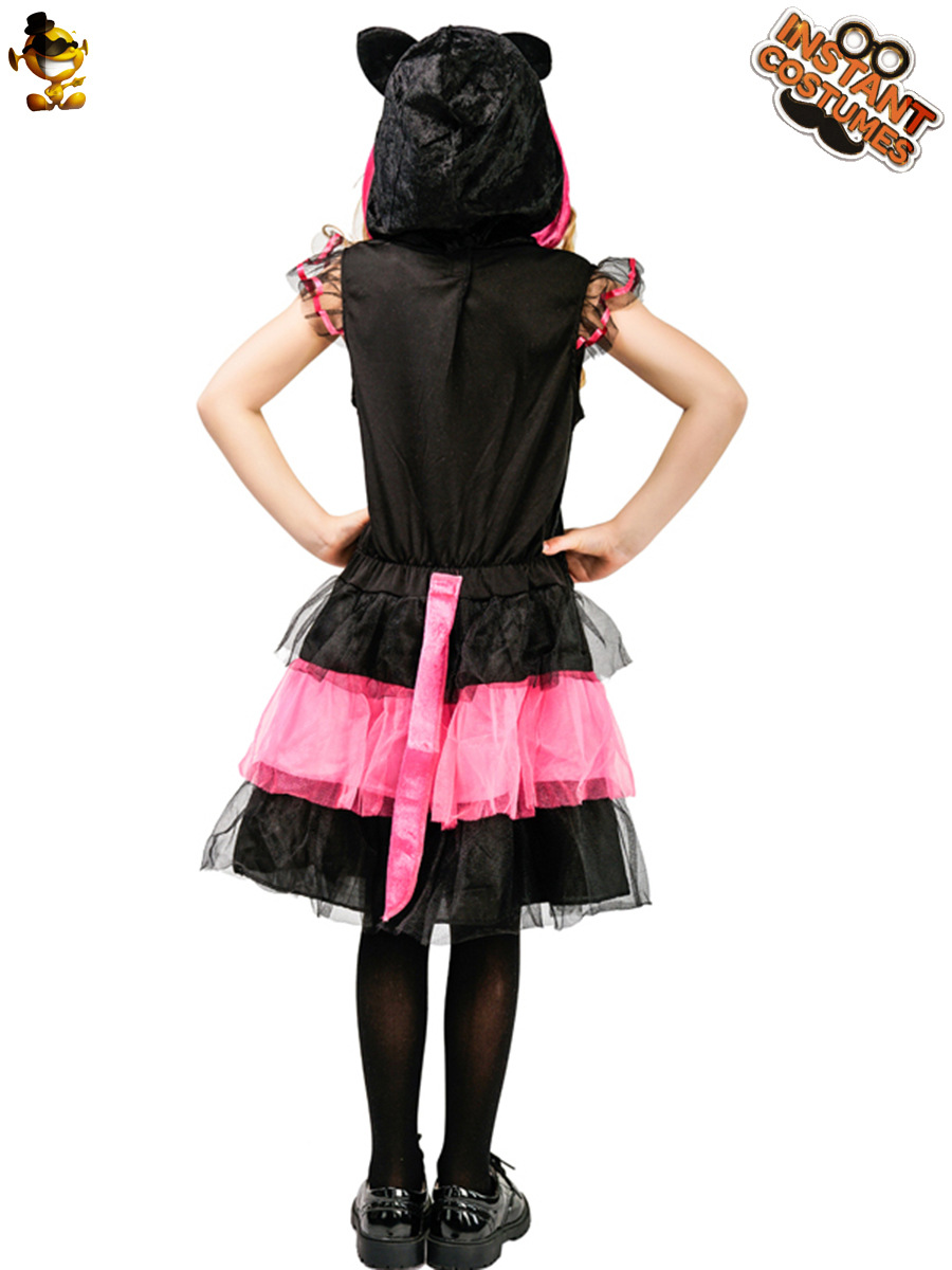 Halloween niñas niños lindo gato rosado princesa vestido etapa rendimiento traje carnaval Cosplay