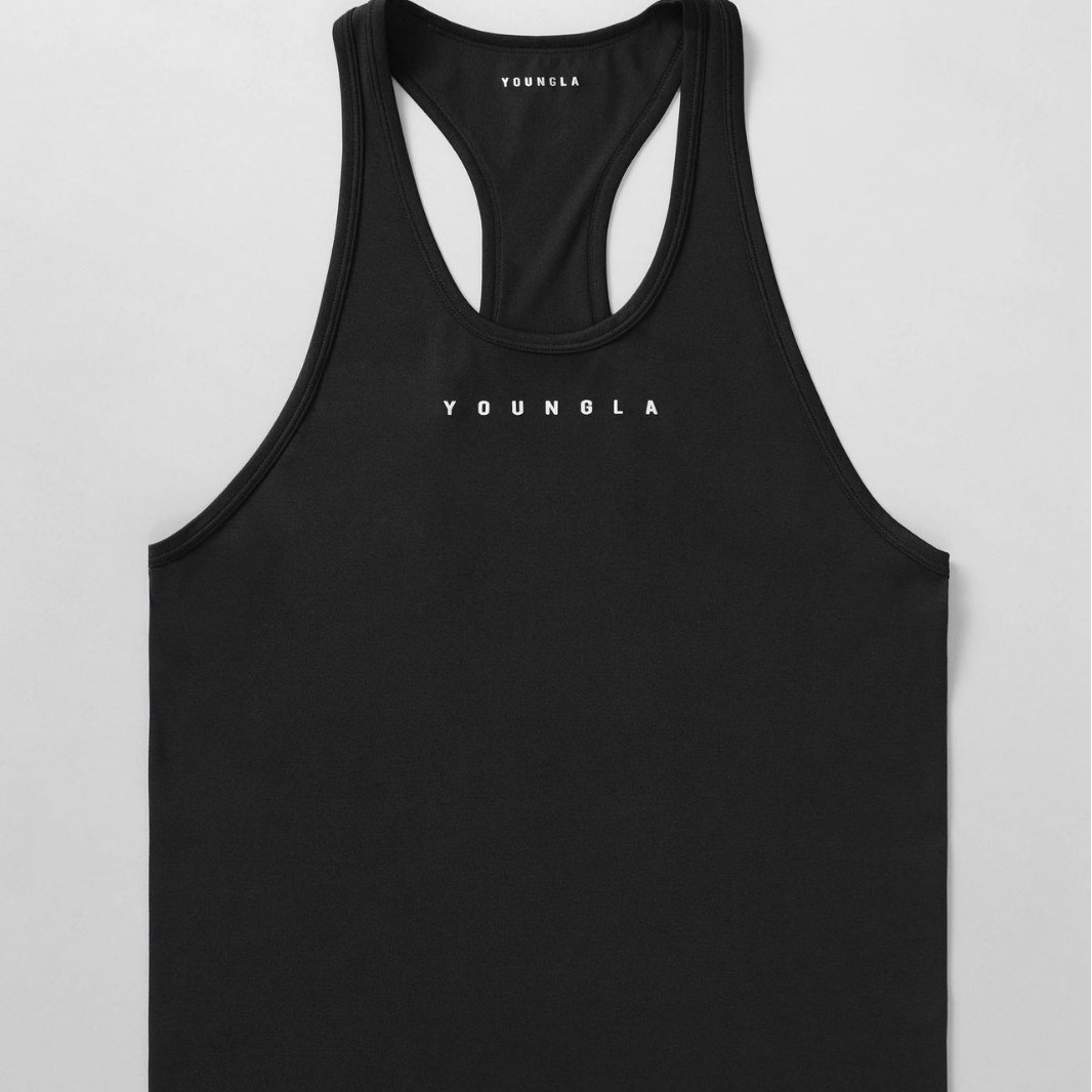 youngla American-style men's round-neck sleeveless quick-dry sports running tank top, slim fit, accentuates muscle definition