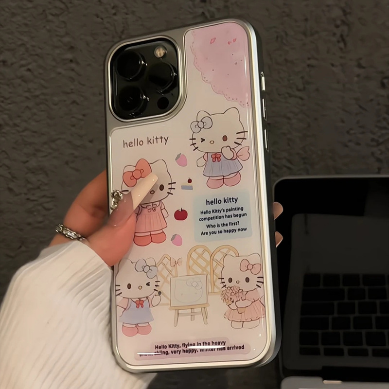 絵kitty猫はアップルiPhone15/16携帯ケース14水凝13メッキ12かわいい11フレッシュ|undefined