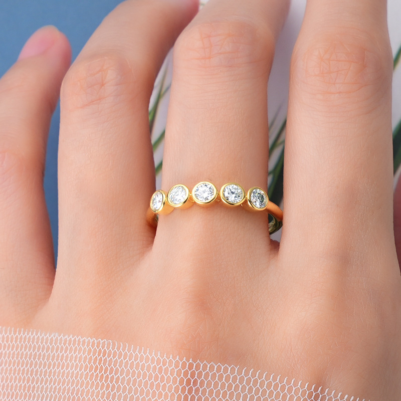 925 Sterling Silver Material Geometric Pattern Moissanite 925 Sterling Silver Rings Geometric Rings