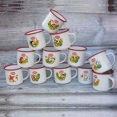 搪瓷杯懷舊老式復古風馬克杯兒童十二生肖杯刷牙杯子鐵藝茶缸