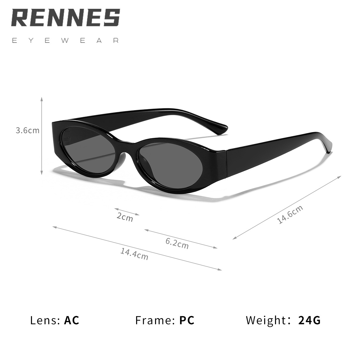 Gafas de sol de tendencia de montura pequeña ovalada retro europea y americana