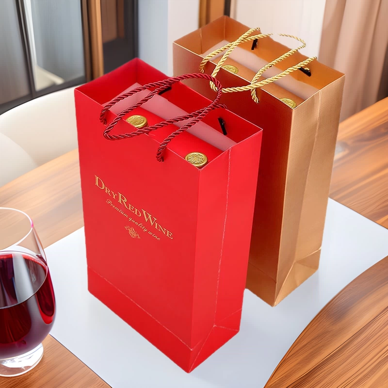 Фабрика прямой красного вина мешок портативный бумажный мешок вина упаковывая мешок вина подарочный мешок бумажный мешок одиночный и двойной пакет красное вино мешок