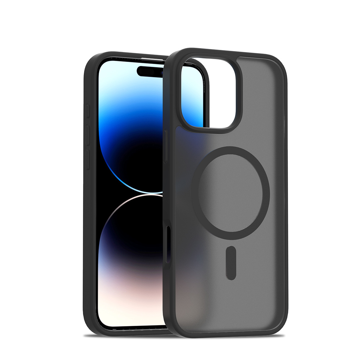 Funda para teléfono móvil iPhone16Promax para uso transfronterizo Escudo plateado Funda de piel esmerilada semitransparente 2.0 Funda protectora magnética