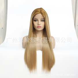 新款欧美假发13X4网红前蕾丝发套 棕色长直发一 件代发 Lace wigs