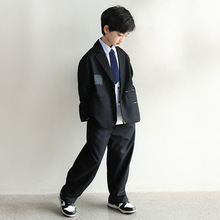男童秋装套装2025新款中大儿童装春秋款网红男孩西服痞帅气时髦潮