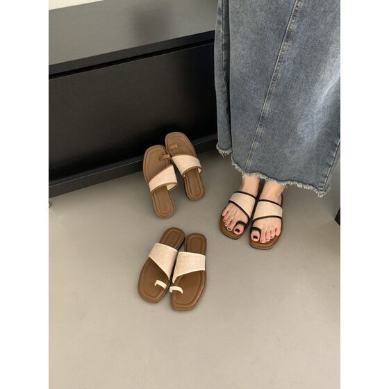 Women's Outwear Sandals and Slippers 2025 Summer New Soft Bottom Simple Flat Sandals