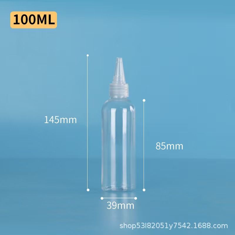 Botellas de boca puntiaguda exprimidas transparentes al por mayor al contado de 30 ML 50 ml en botellas de plástico PET en botellas vacías de pigmento de pegamento