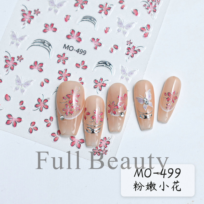 FULL BEAUTY跨境新款美甲贴纸复古十字架克罗心荆棘美甲背胶贴纸|undefined