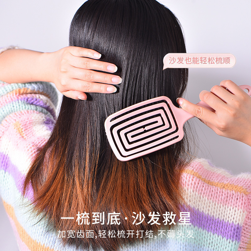 ヘアスタイリング用のリブ型コーム、ヘアエアバッグコーム、卸売高頭頂ふわふわ蚊よけ大型カーブコーム、中空エアクッションマッサージコーム|undefined