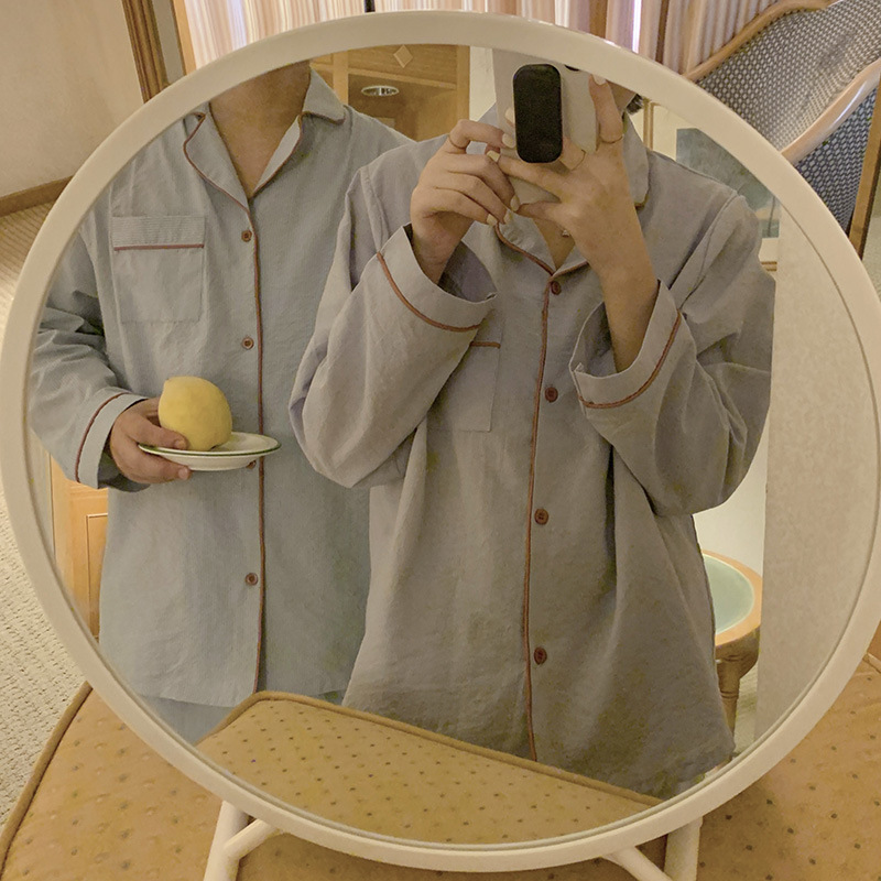 Product details picture_actual shot#new product#Men's comfortable and loose striped early autumn pajamas and home wear set