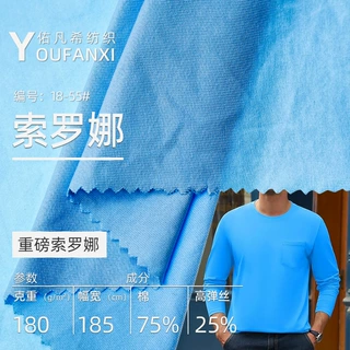 索罗娜双纱布高弹丝美式T恤女背心男裤面料冰感索罗娜面料