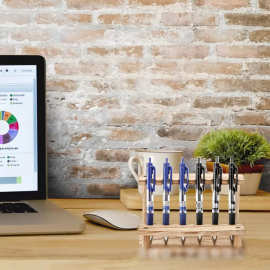 木质笔筒木架展示架办公用品收纳木架木制家用眉笔化妆刷收纳架